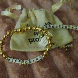 Gold Beaded Inspirational Bracelet